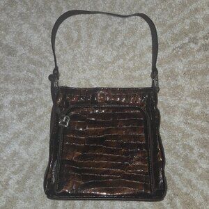 Brighton Sonny Crocodile Patent Leather Bag